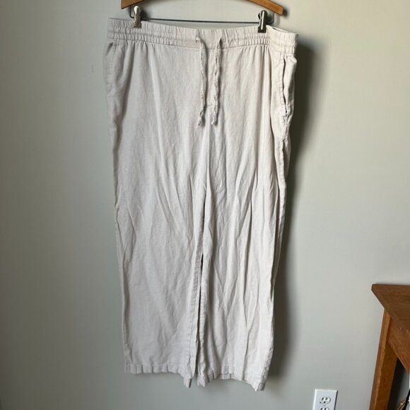 Old Navy Beige Linen Pants Women's XL - Picture 1 of 7